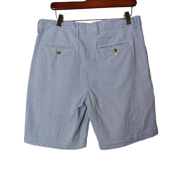 Alan Flusser Men's Sz 34 Blue Gingham Flat Front Shorts Golf Spring Easter - Picture 4 of 4